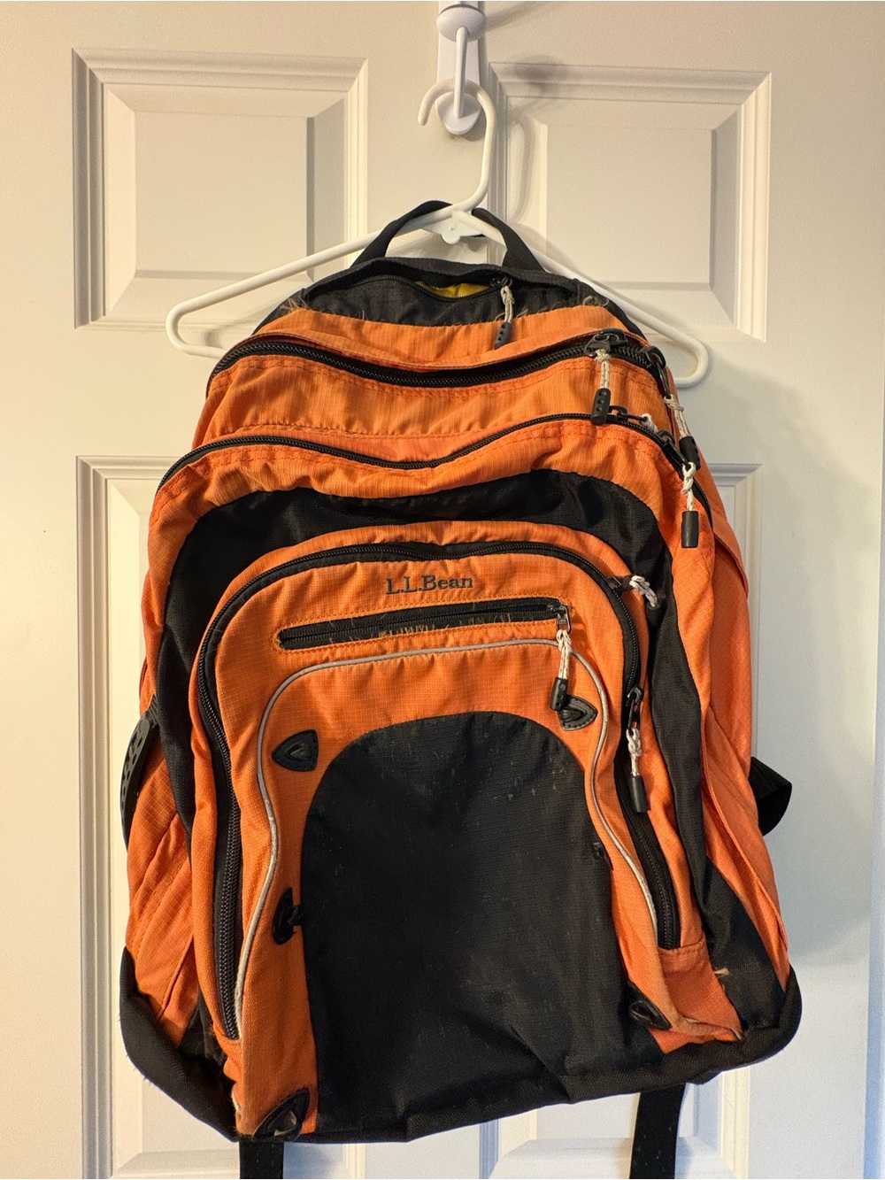L.L. Bean Orange and Black Multi-Pocket Men's Backpack